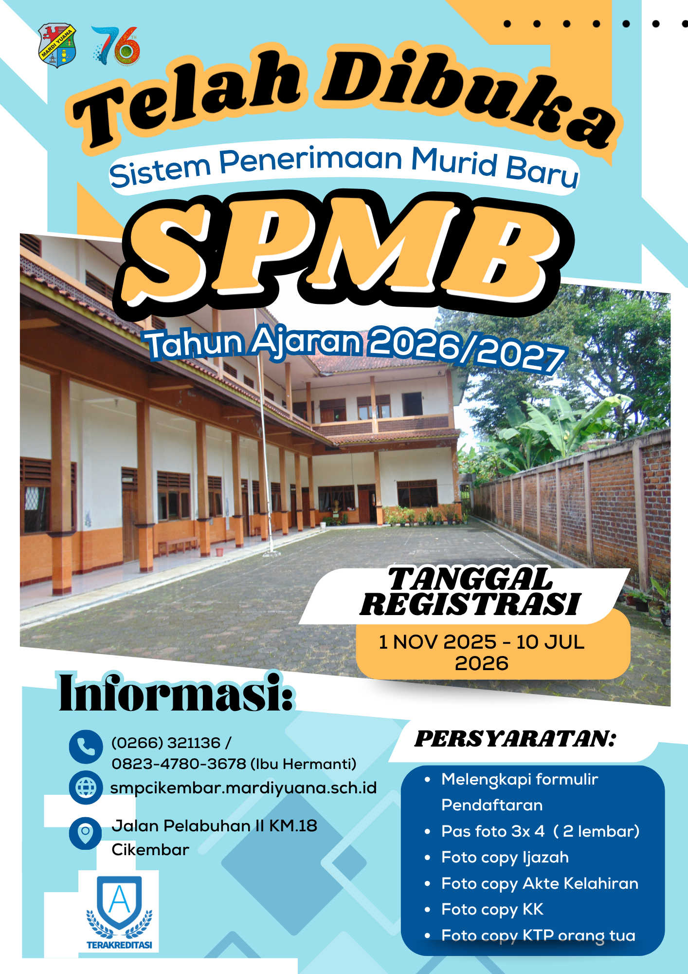 SPMB SMP MARDI YUANA CIKEMBAR TAHUN AJARAN 2026-2027